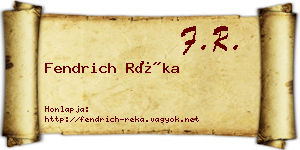 Fendrich Réka névjegykártya